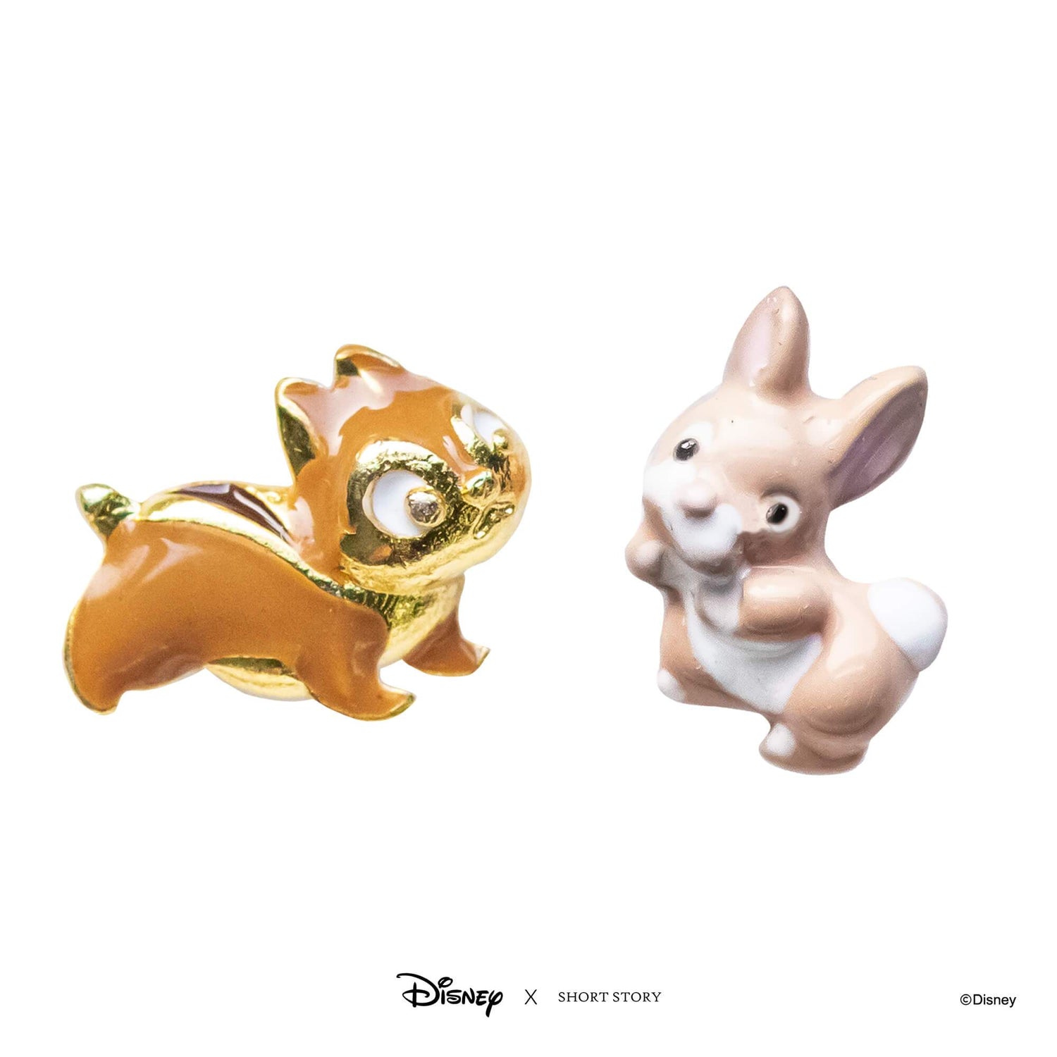 Disney Earring Epoxy Squirrel and Rabbit