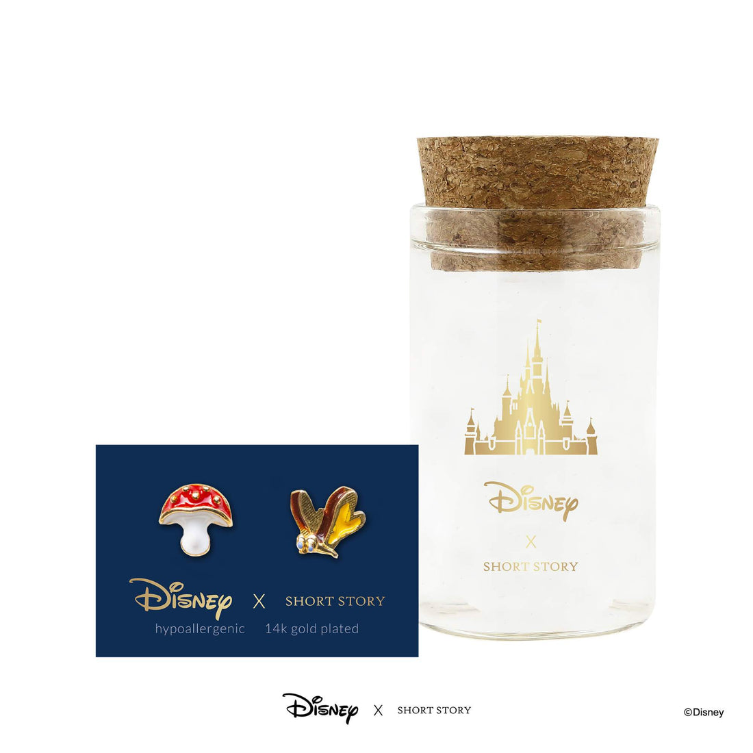 Disney Earring Epoxy Mushroom and Butterfly