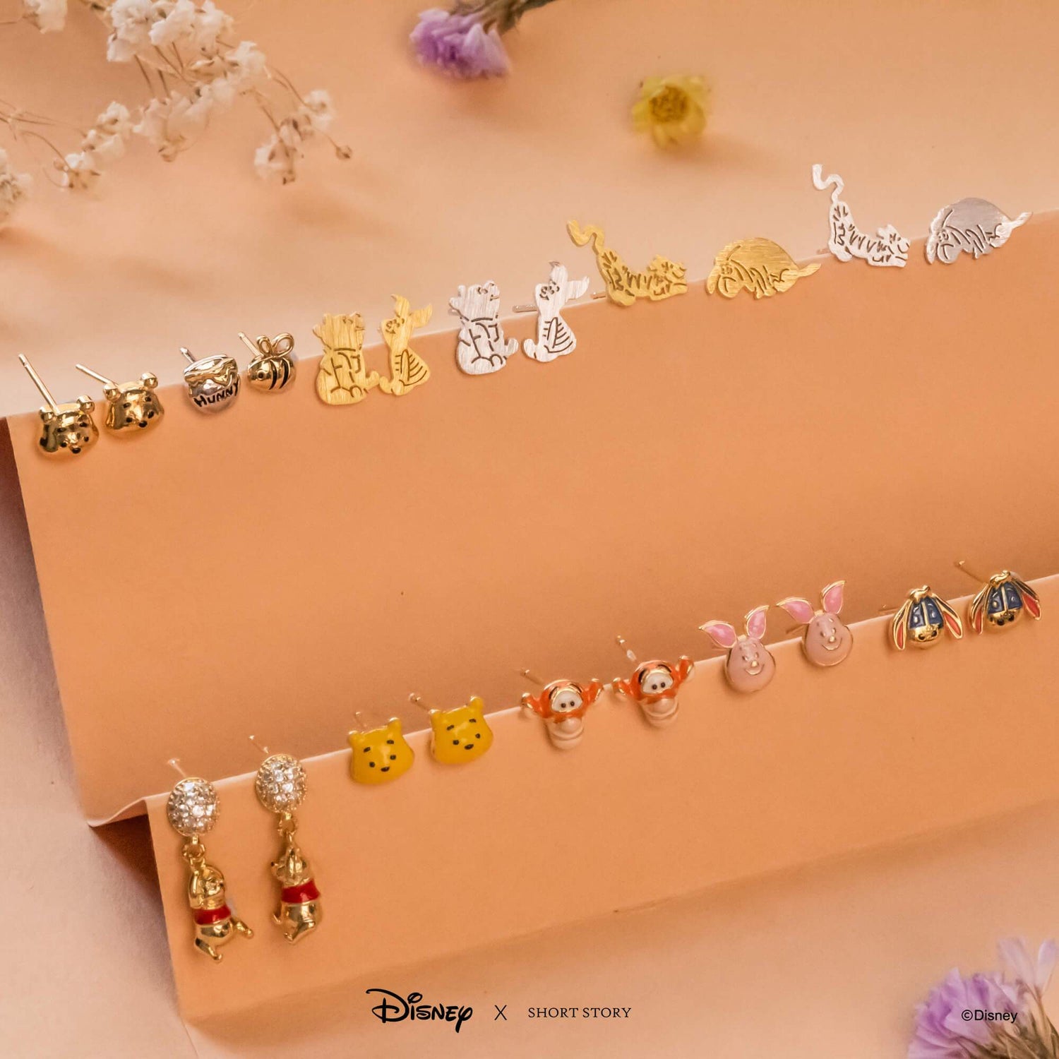 Disney Drop Earring Diamante Balloon Pooh