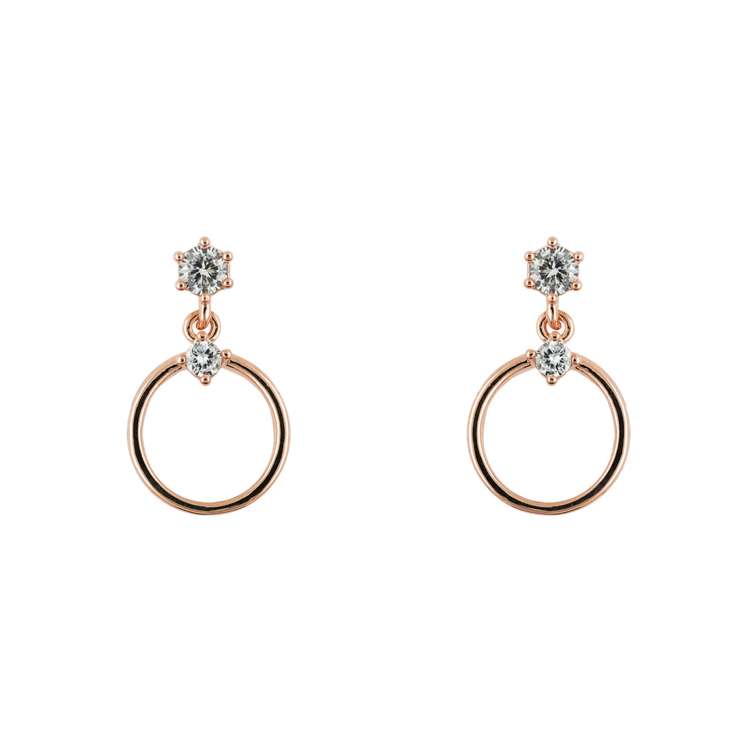 Drop Earring Diamante Simple Ring