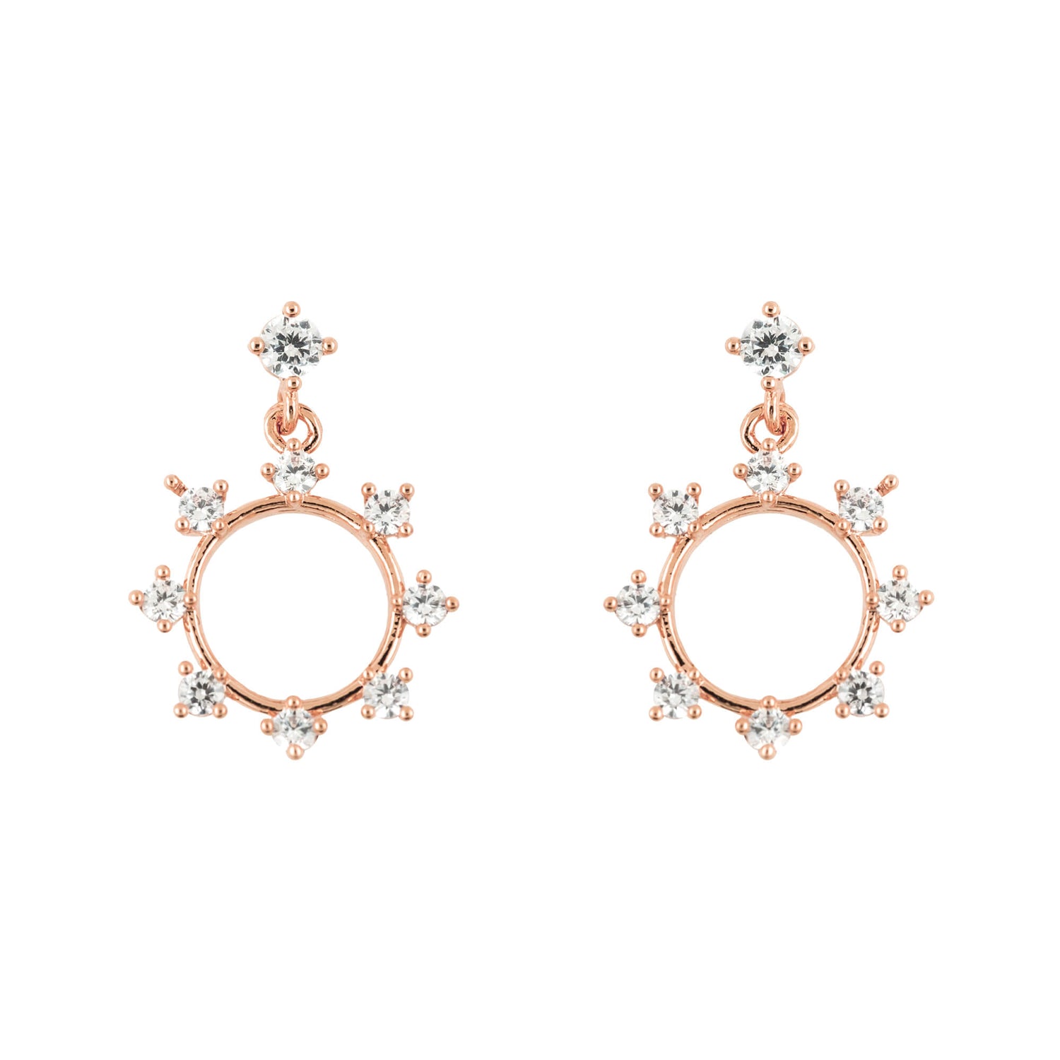 Drop Earring Diamante Studded Ring