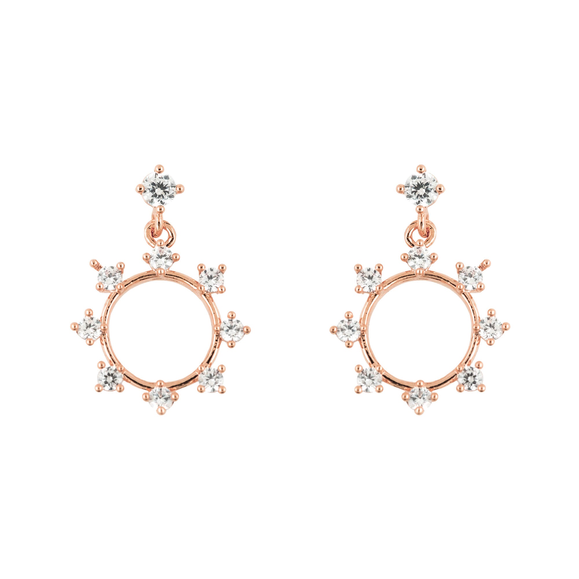 Drop Earring Diamante Studded Ring