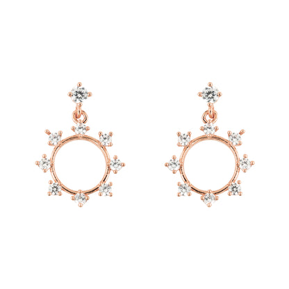 Drop Earring Diamante Studded Ring