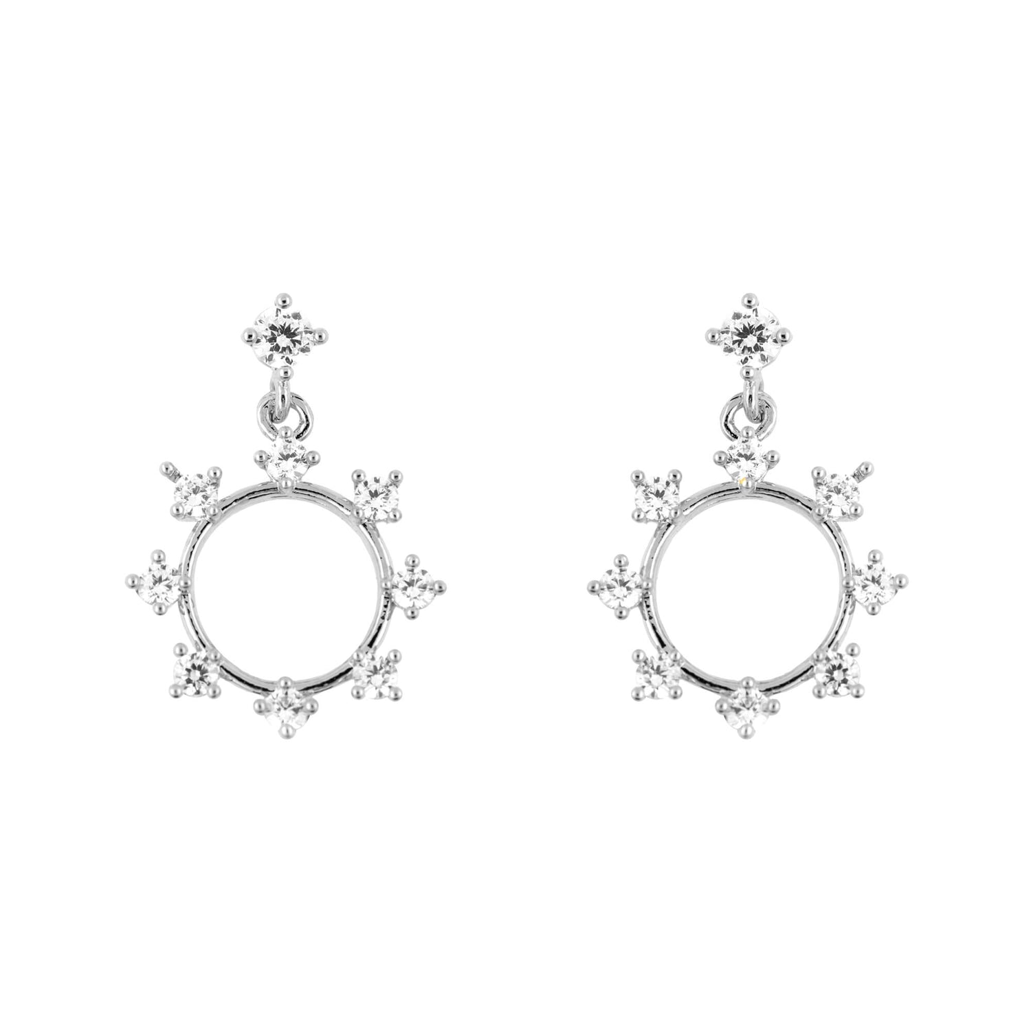 Drop Earring Diamante Studded Ring
