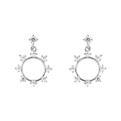 Drop Earring Diamante Studded Ring