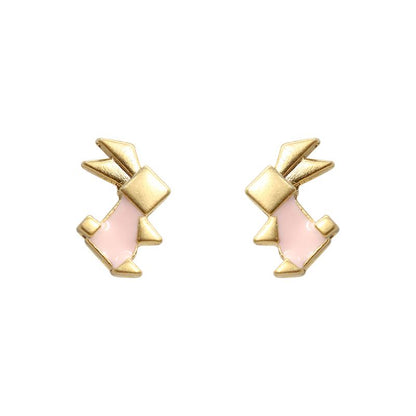 Earring Origami Pink Rabbit