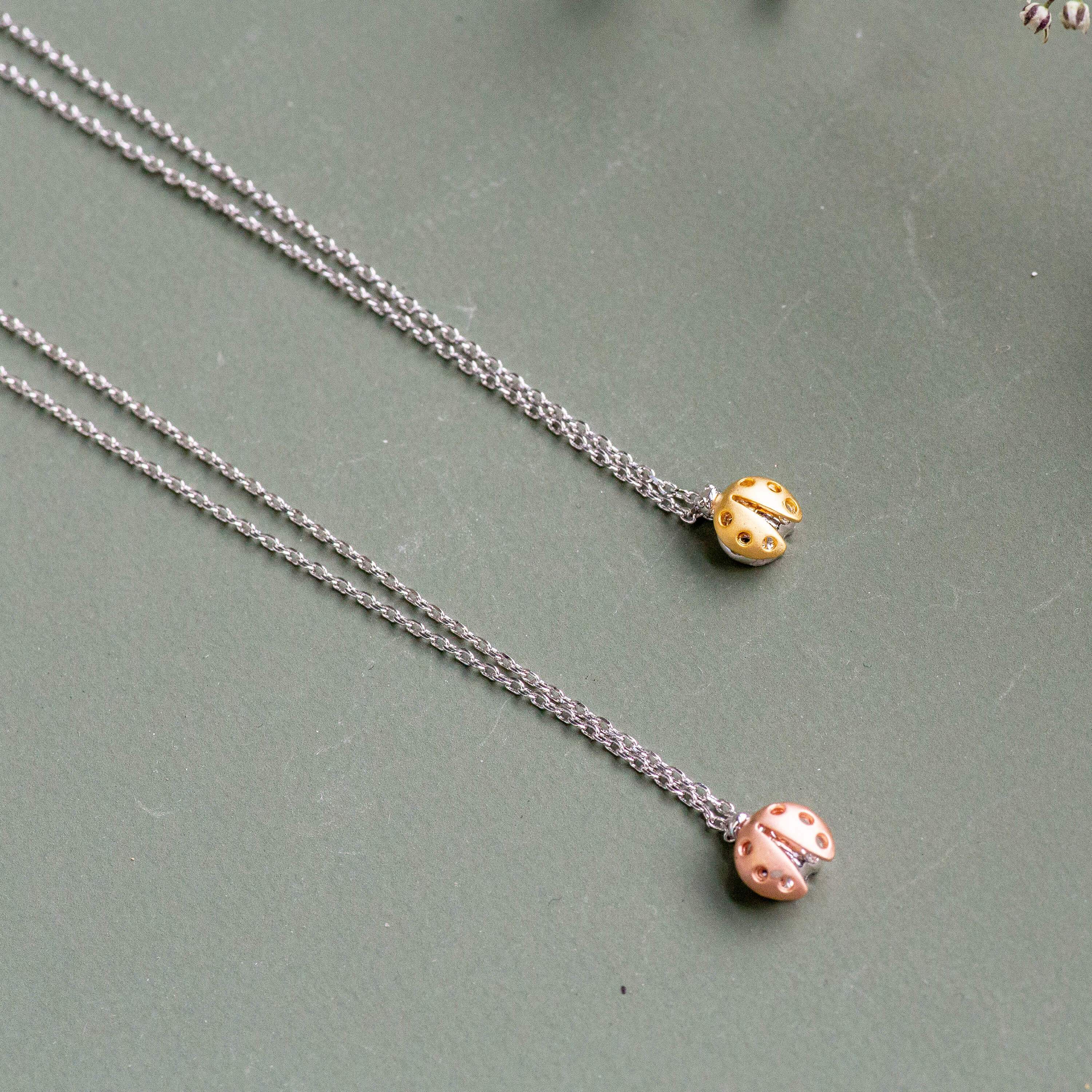 Gold ladybird online necklace