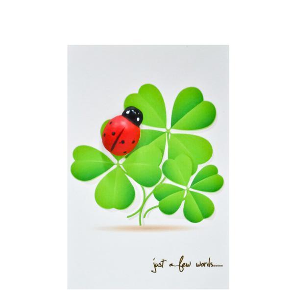 Small Card Ladybird Clover