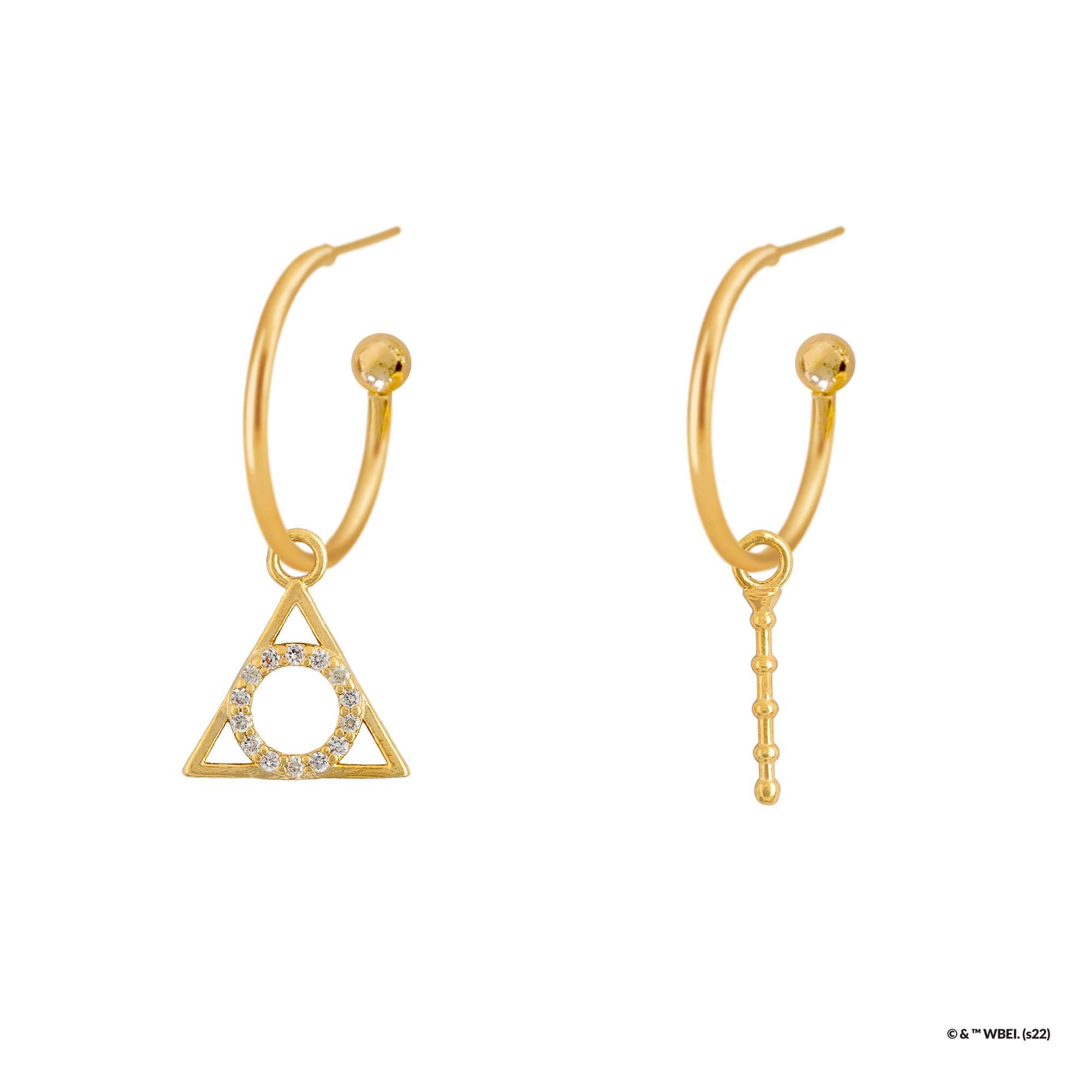 Harry Potter Hoop Earring Diamante Deathly Hallows